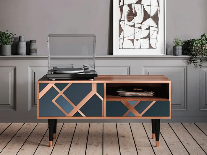 Mueble de TV – 115х59х48 cm – T3 – Ashy 1920‘, Nogal