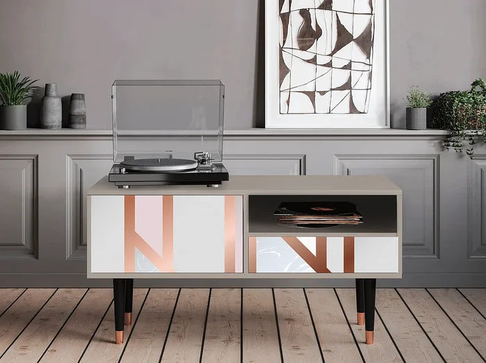 Mueble de TV – 115х59х48 cm – T3 – Champagne Story, Arena