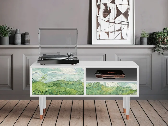 Mueble de TV – 115х59х48 cm – T3 – Green Wheat Fields, Blanco