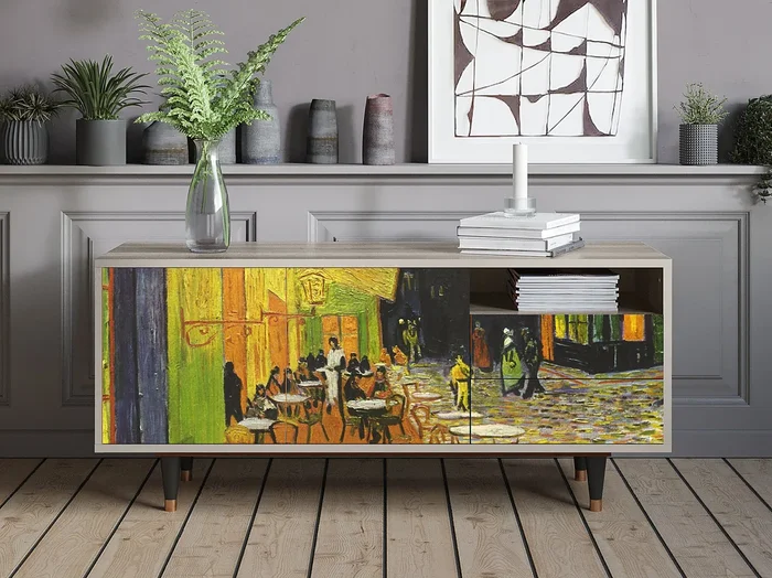 Mueble de TV – 125х56х41 cm – T7 – Café Terrace at Night, Arena