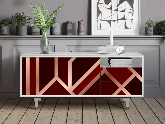 Mueble de TV – 125х56х41 cm – T7 – Velvet 1920‘s, Blanco