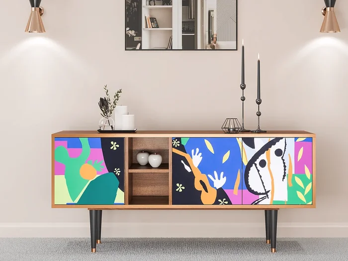 Mueble de TV – 150х69х41 cm – T5 – La Tristesse du Roi, Nogal