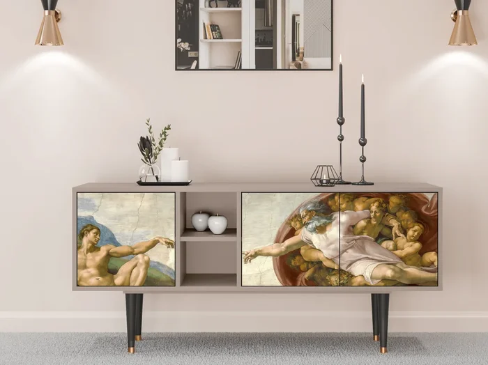 Mueble de TV – 150х69х41 cm – T5 – The Creation of Adam, Latte