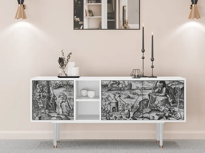 Mueble de TV – 150х69х41 cm – T5 – The Temptation, Blanco