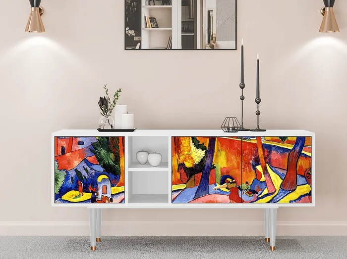 Mueble de TV – 150х69х41 cm – T5 – The Turning Road, Blanco