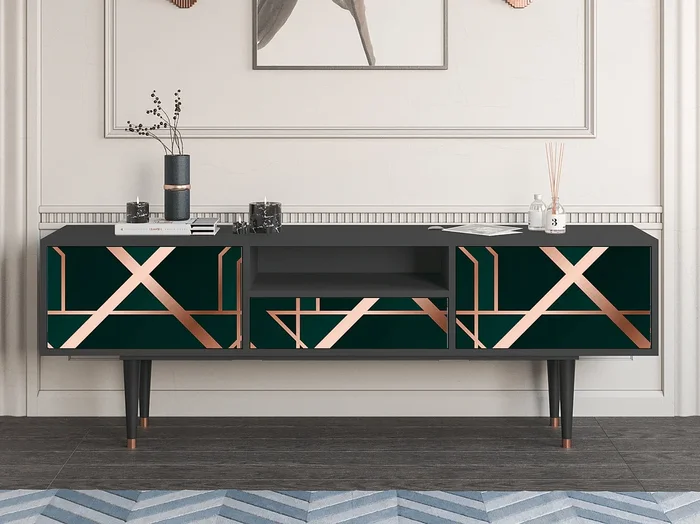 Mueble de TV – 170х59х41 cm – T6 – Emerald Gatsby, Antracita