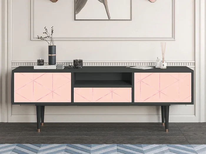 Mueble de TV – 170х59х41 cm – T6 – Rose Quartz, Antracita