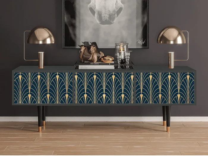 Mueble de TV – 170х59х48 cm – T4 – Flower of the Nile, Antracita