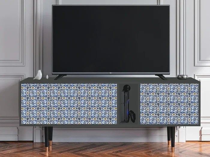 Mueble de TV – 170х69х48 cm – T1 – Lovely Cornflowers, Antracita