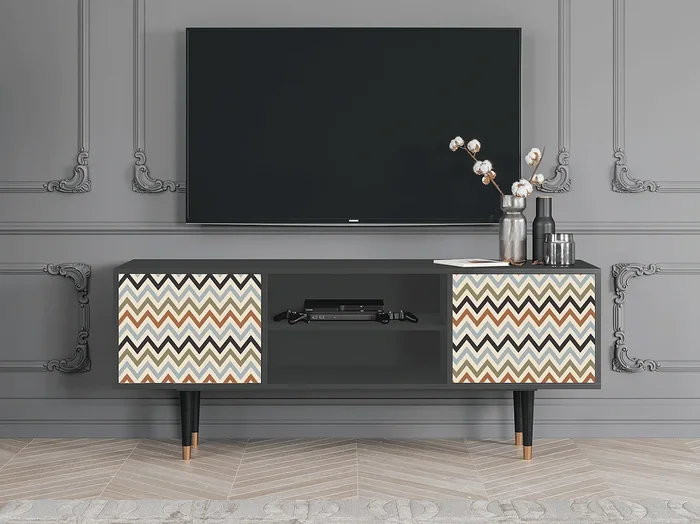 Mueble de TV – 170х69х48 cm – T2 – Bright Ripple, Antracita