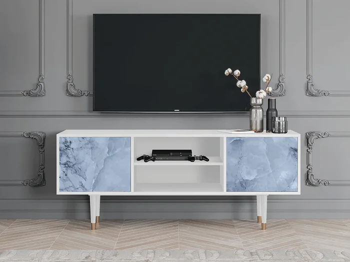 Mueble de TV – 170х69х48 cm – T2 – Feather Ice, Blanco