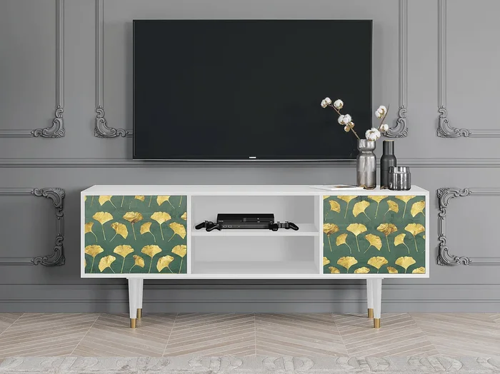 Mueble de TV – 170х69х48 cm – T2 – Gingko leaves, Blanco