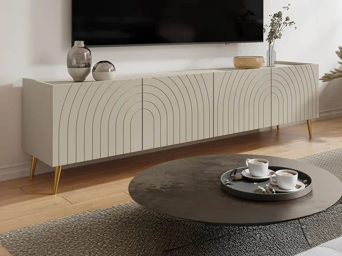 Mueble de TV con 4 puertas – Beige – NORSIM de Pascal Morabito