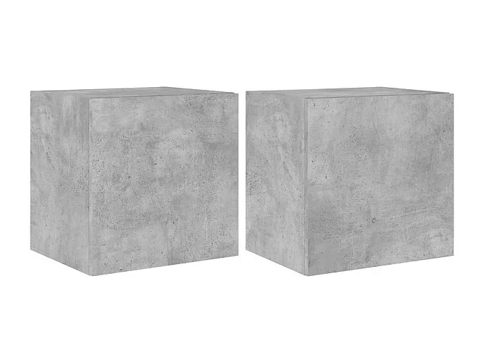 Mueble de TV de pared estante multimedia aparador de televisión TV comedor salón dormitorio y luces LED 2 piezas 40,5 x 35 x 40 cm gris 02_0029130