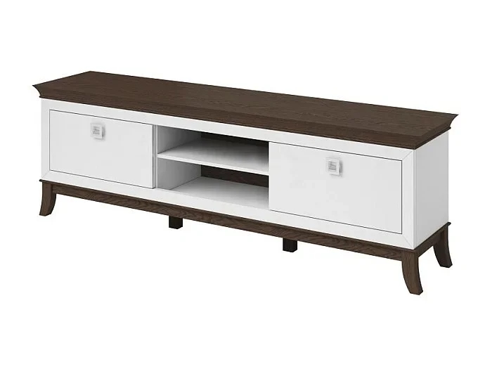 Mueble de TV XL de 196 cm colección PALACE. Color blanco y roble.