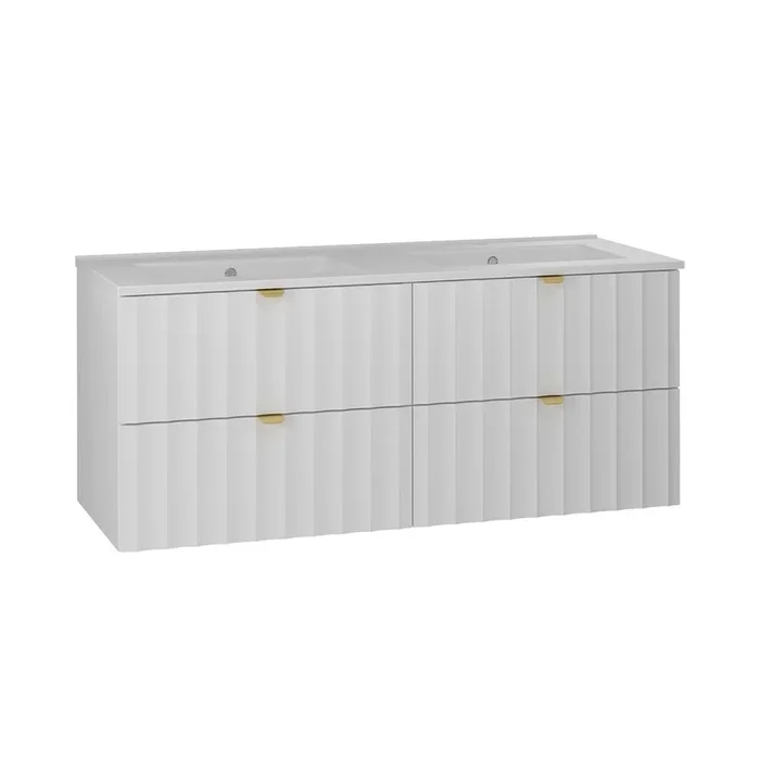 Mueble doble lavabo encastrado 120cm Lexa Blanco