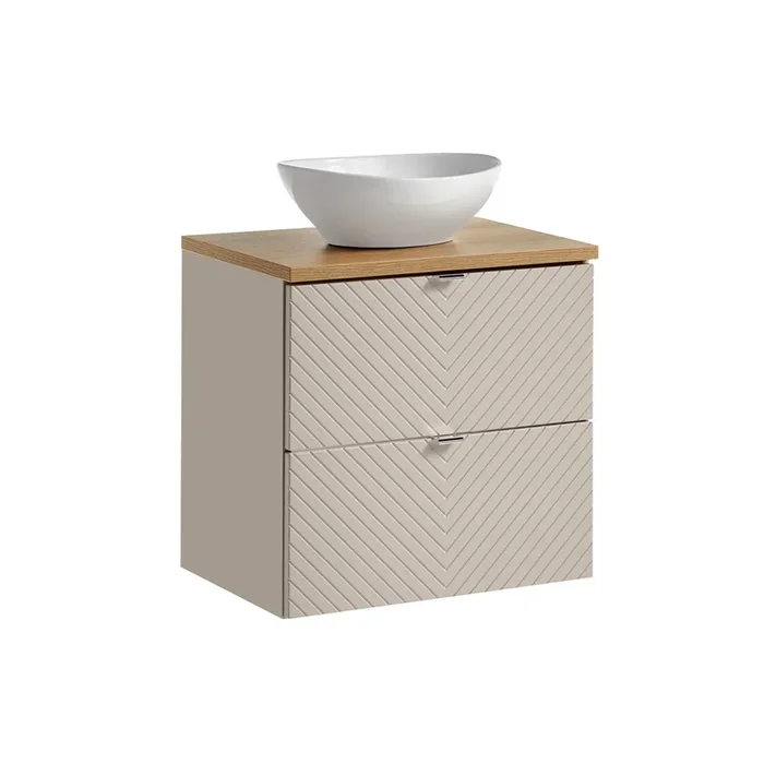 Mueble lavabo individual 60cm Manoa Cachemira y madera
