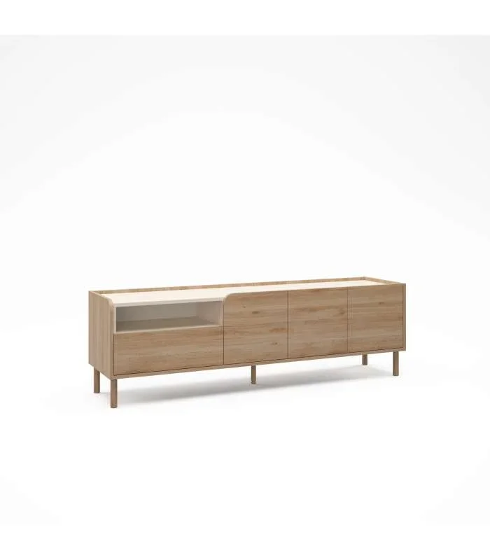 Mueble televisión md-Rufino 2 puertas 1 cajón 1 hueco acabado roble cadiz/visón, 180cm(ancho) 55cm(alto) 44cm(largo)