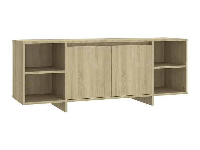 Mueble TV multimedia estantería para televisión buffet para televisión comedor salón dormitorio roble Sonoma 130 x 35 x 50 cm madera contrachapada beige 02_0027474