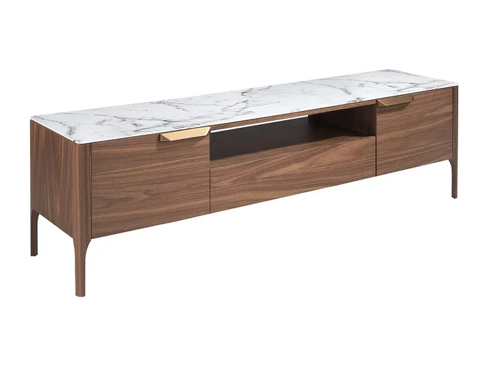 Mueble TV nogal y fibra de vidrio efecto mármol 3078 ANGEL CERDA