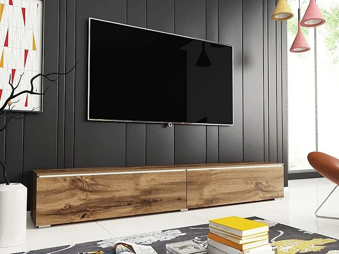 Mueble TV Sarasota 121, Wotan roble, Número de puertas 2.00, 180x30x33cm