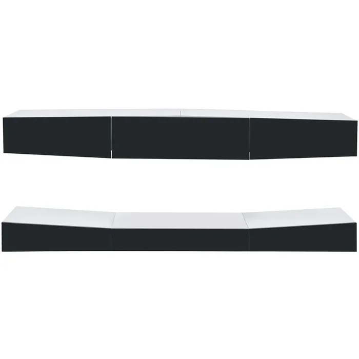 Mueble TV suspendido 180cm con LED – 3 cajones – Negro