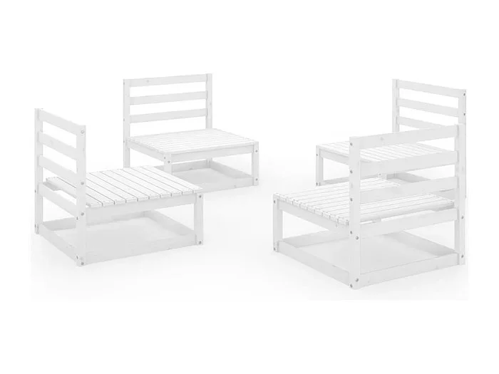Muebles de jardín muebles de exterior juego de muebles 4 piezas madera maciza de pino blanco 02_0016212