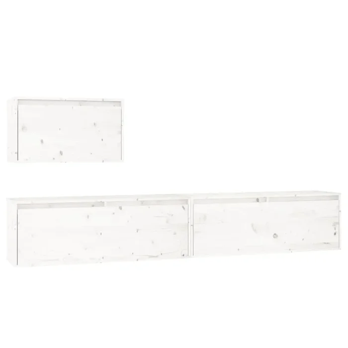 Muebles para TV – Mesas de TV 3 piezas madera maciza de pino blanco