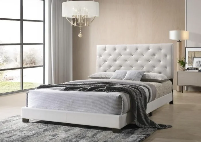 Nelly White Queen Panel Bed