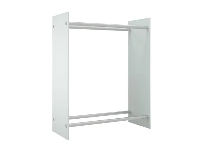 Olland Leñero de vidrio templado blanco 80x35x100 cm