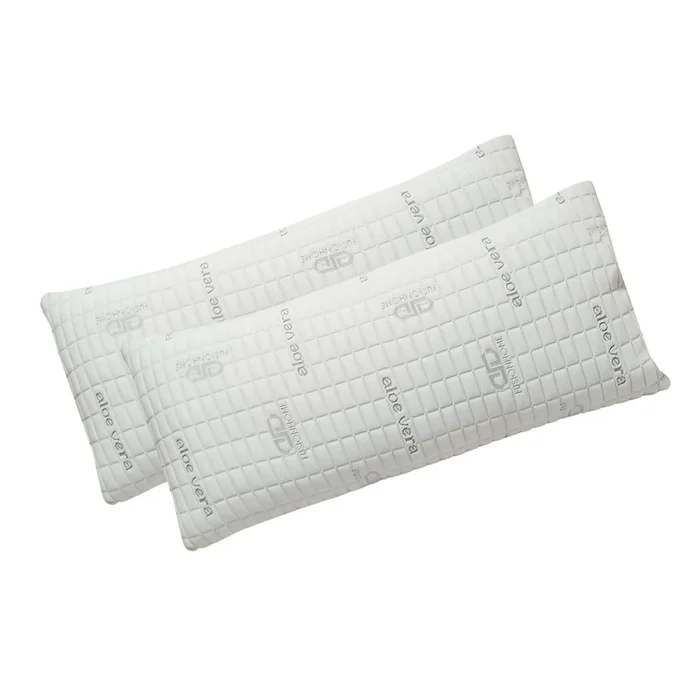 Pack 2 Almohadas Fibra y Viscoelástica 70cm Tejido Strech Aloe Vera FusionHome
