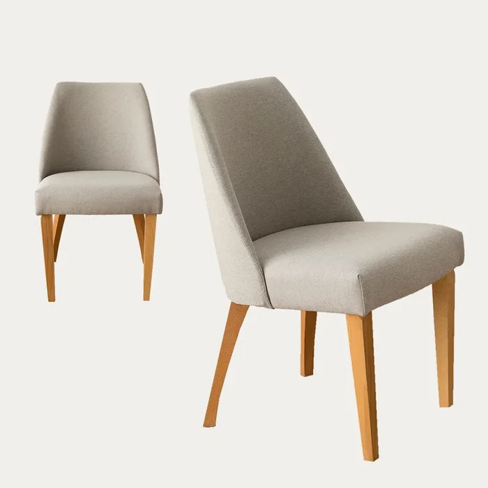 Pack 2 sillas tapizadas gris claro Lauret Gris – Kenay Home