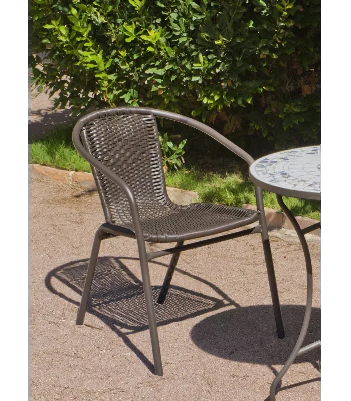 Pack 4 sillones terraza jardín Brasil-3 acero 78 cm(alto) 55 cm(ancho)64 cm(fondo)