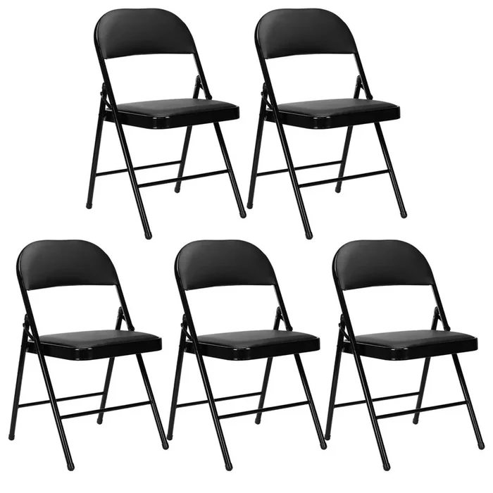 Pack 5 Sillas Plegables Acolchadas Negras Thinia Home