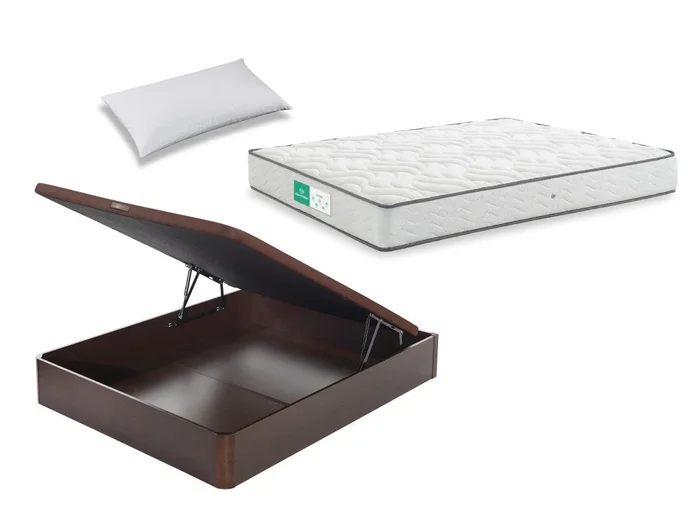 Pack canapé abatible madera 19 y colchón Civic de Dormilón con almohada 90×200 – Colchones Vela