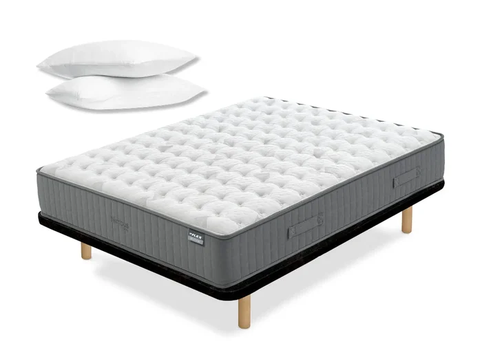 Pack Colchón Flex Nimbus Visco + Base Tapizada Tapiflex + Almohada 180×190 – Colchones Vela