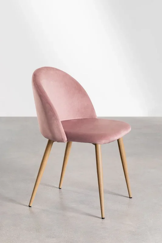 Pack de 2 Sillas de Comedor en Terciopelo Kana Rubor – SKLUM