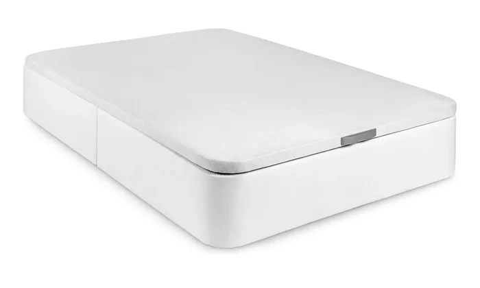 PACK DE CANAPÉ POLIPIEL BLANCO + COLCHÓN VISCOELÁSTICO