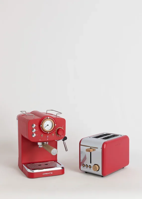 Pack TOAST RETRO Tostadora + THERA RETRO Cafetera express acabado mate