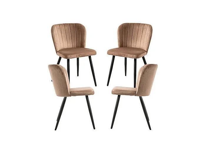 Packs Sillas Comedor – Pack 4 Sillas Luk Terciopelo – Marrón claro