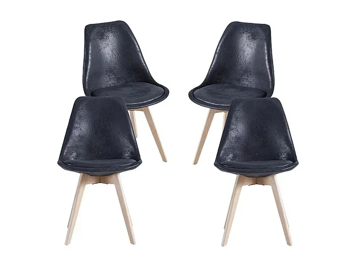 Packs Sillas Comedor – Pack 4 Sillas Synk Vintage – Negro