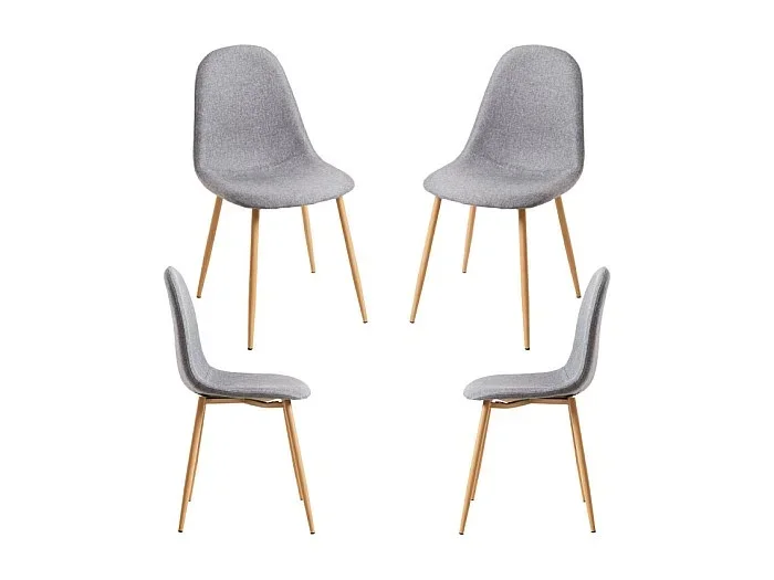 Packs Sillas Comedor – Pack 4 Sillas Teok Tela – Gris claro
