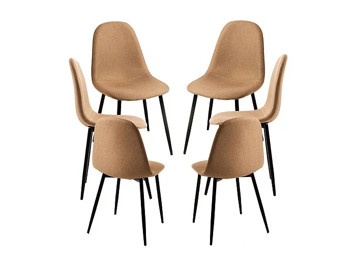 Packs Sillas Comedor – Pack 6 Sillas Black Teok Tela – Marrón arena