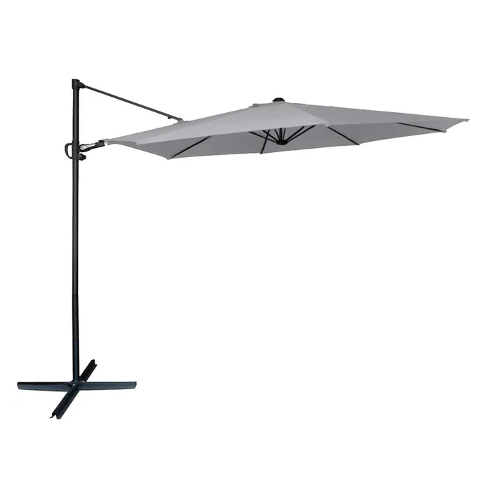 Parasol excéntrico Ø300 cm mástil aluminio color gris Aktive Garden