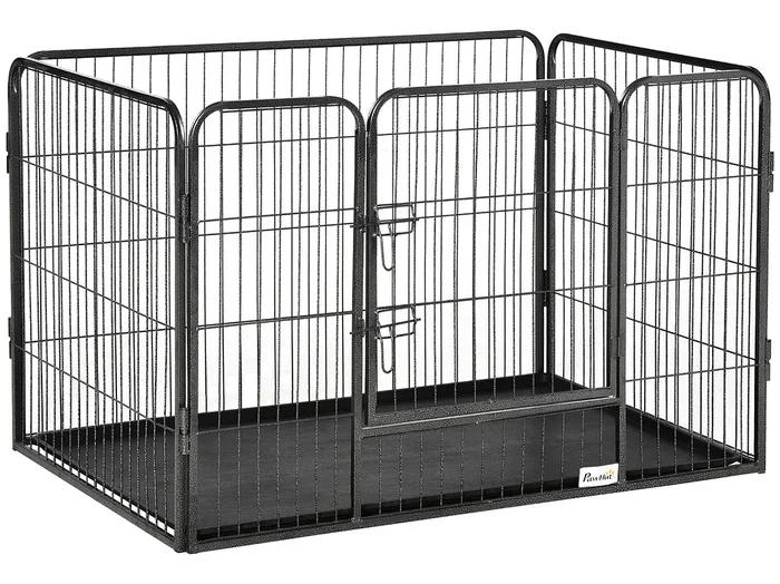 Parque para mascotas gris 109x74x71 cm PawHut
