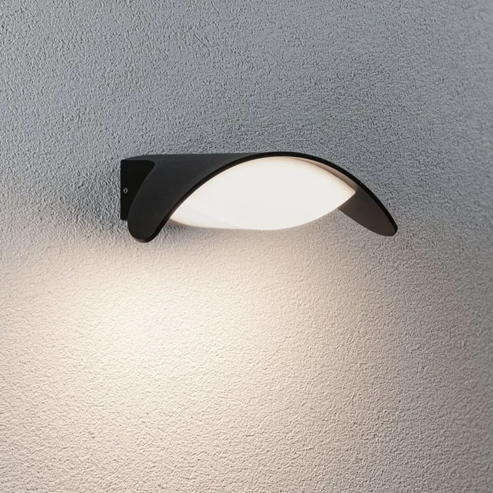 Paulmann aplique LED para exterior Mesana, antracita 24 cm aluminio IP44