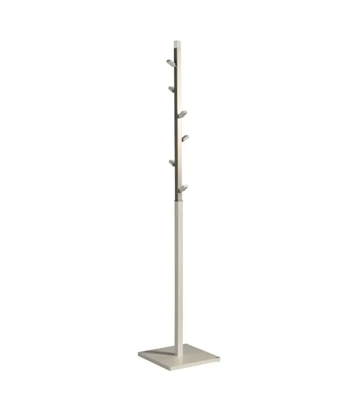 Perchero moderno mod. 428 herrajes en cromo satinado lacado visón, 180 cm(alto)34 cm(ancho)34 cm(largo)