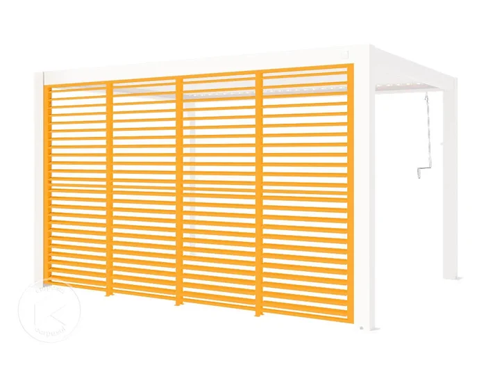 Persiana de lamas regulables de 4 piezas para Pérgola Deluxe de 4m de largo, gris perla