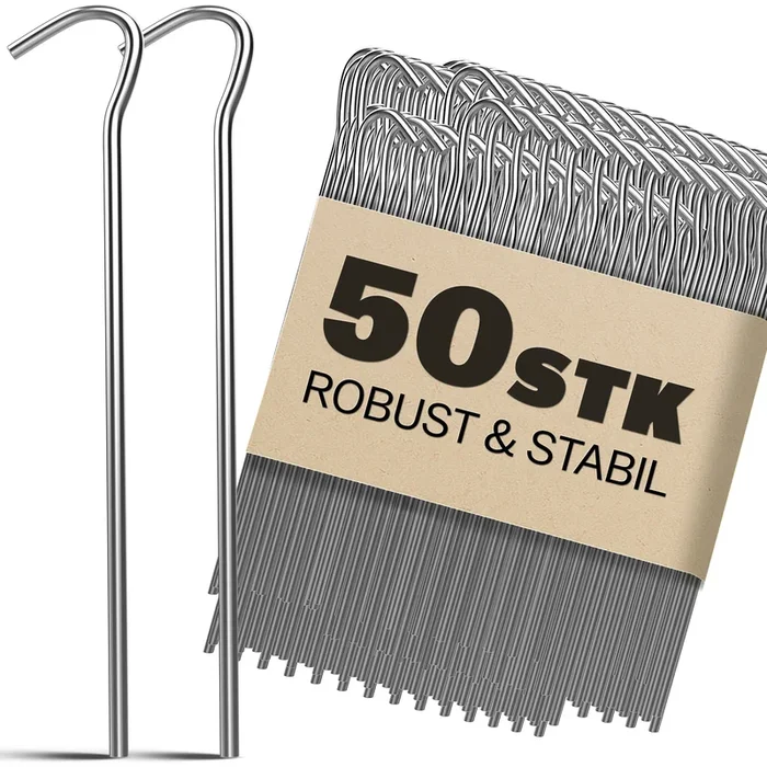 Piquetas camping suelo duro set de 50 acero galvanizado 3,5mm