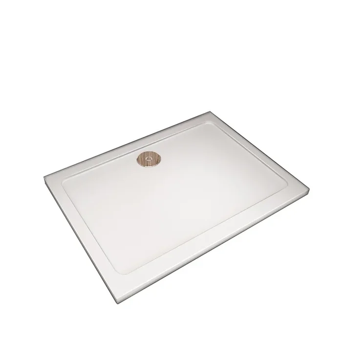 Plato de ducha cuadrado blanco 90x90x3cm para mamparas+accesorios de desagüe